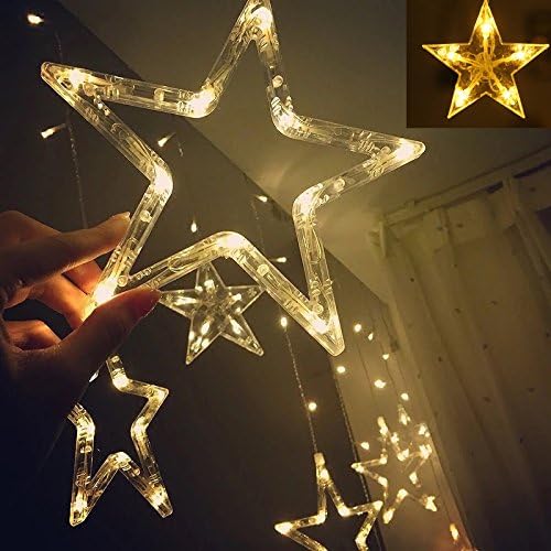 3385 12 Stars LED Curtain String Lights with 8 Flashing Modes for Home Decoration, Diwali & Wedding LED Christmas Light Indoor and Outdoor Light ,Festival Decoration (Warm White) 3385 12 Stars LED Curtain String Lights with 8 Flashing Modes for Home Decoration, Diwali & Wedding LED Christmas Light Indoor and Outdoor Light ,Festival Decoration (Warm White)